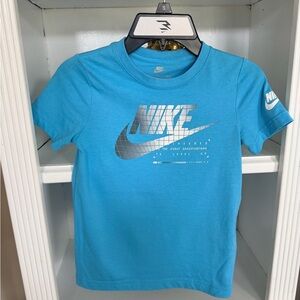 Nike Kids Blue Tee with Silver Logo